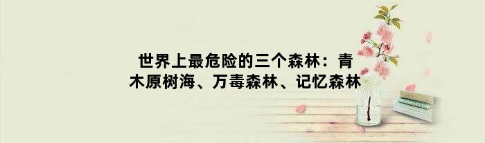 世界上最危险的三个森林：青木原树海、万毒森林、记忆森林