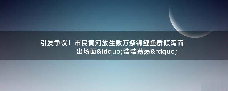 引发争议！市民黄河放生数万条锦鲤 鱼群倾泻而出场面“浩浩荡荡”