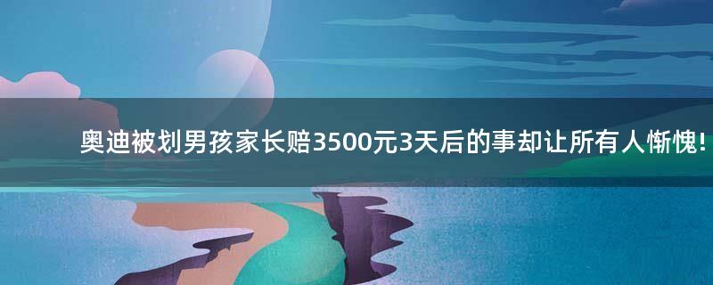 奥迪被划男孩家长赔3500元 3天后的事却让所有人惭愧!