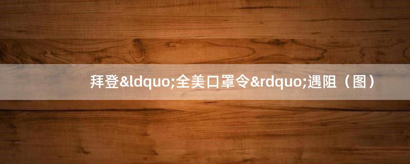 拜登“全美口罩令”遇阻（图）