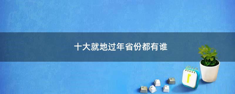 十大就地过年省份都有谁?