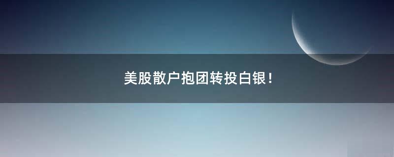 美股散户抱团转投白银！