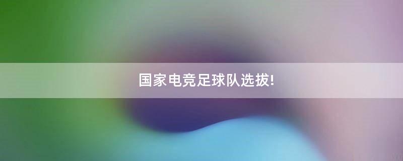 国家电竞足球队选拔!