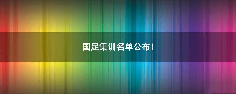 国足集训名单公布！