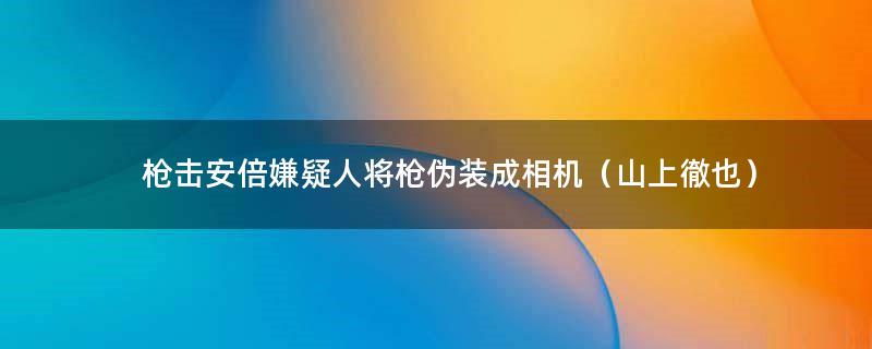 枪击安倍嫌疑人将枪伪装成相机（山上徹也）