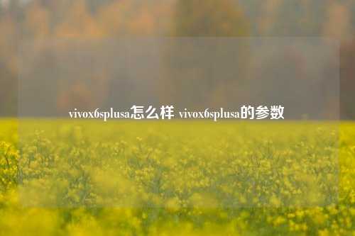 vivox6splusa怎么样 vivox6splusa的参数