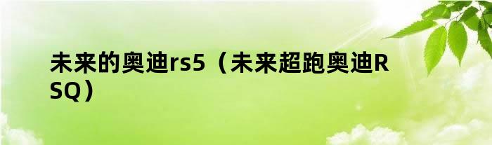 未来的奥迪rs5（未来超跑奥迪RSQ）