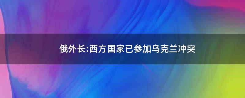 俄外长:西方国家已参加乌克兰冲突