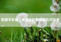 美团手机版（美团手机版商家如何验券）