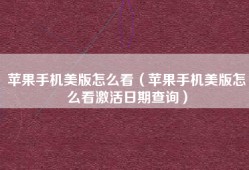 苹果手机美版怎么看（苹果手机美版怎么看激活日期查询）