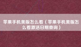 苹果手机美版怎么看（苹果手机美版怎么看激活日期查询）