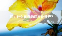 问：什么是非物质文化遗产？