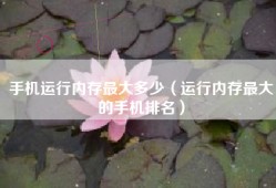 手机运行内存最大多少（运行内存最大的手机排名）