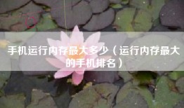 手机运行内存最大多少(运行内存最大的手机排名)