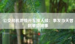 公交司机泄愤开车撞人续：事发当天曾到单位闹事