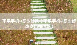 苹果手机id怎么修改（苹果手机id怎么修改密码和指纹）