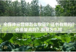 全媒体运营师怎么取证？证书有用吗？含金量高吗？前景怎么样