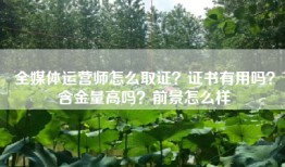 全媒体运营师怎么取证？证书有用吗？含金量高吗？前景怎么样