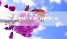 小程序制作平台排行榜前十名