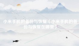小米手机的备份与恢复（小米手机的备份与恢复在哪里）