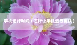 手机运行时间（怎样让手机运行更快）