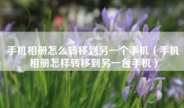手机相册怎么转移到另一个手机（手机相册怎样转移到另一台手机）