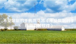 不受限制的手机浏览器（不受限制的手机浏览器软件）