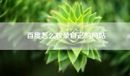 百度怎么收录自己的网站