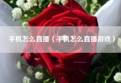 手机怎么直播（手机怎么直播游戏）