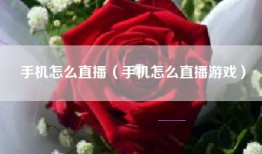 手机怎么直播（手机怎么直播游戏）