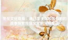 冬至文化奇旅：通过李子柒和张伯驹的故事探索传统文化的深厚底蕴