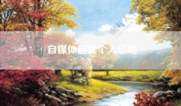 自媒体运营个人总结