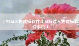 手机3d人物建模软件（3d游戏人物建模软件手机）