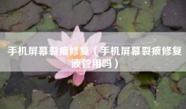手机屏幕裂痕修复（手机屏幕裂痕修复液管用吗）
