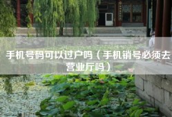 手机号码可以过户吗（手机销号必须去营业厅吗）