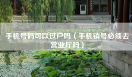 手机号码可以过户吗（手机销号必须去营业厅吗）
