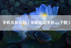 手机乐彩论坛（乐彩论坛手机app下载）