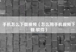 手机怎么下载视频（怎么用手机视频下载 软件）