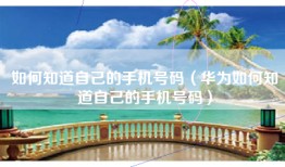 如何知道自己的手机号码(华为如何知道自己的手机号码)