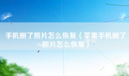 手机删了照片怎么恢复(苹果手机删了照片怎么恢复)