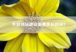 外贸网站建设需要多长时间？