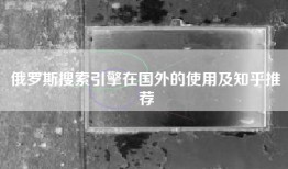 俄罗斯搜索引擎在国外的使用及知乎推荐