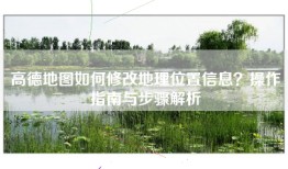 高德地图如何修改地理位置信息？操作指南与步骤解析