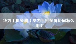 华为手机多屏（华为手机多屏协同怎么用）