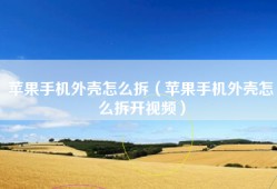 苹果手机外壳怎么拆（苹果手机外壳怎么拆开视频）