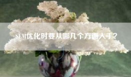 SEM优化时要从哪几个方面入手？