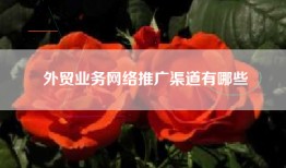 外贸业务网络推广渠道有哪些