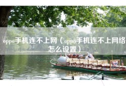oppo手机连不上网（oppo手机连不上网络怎么设置）