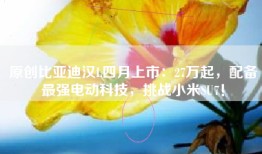 原创比亚迪汉L四月上市：27万起，配备最强电动科技，挑战小米SU7！