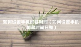 如何设置手机屏幕时间（如何设置手机屏幕时间日期）